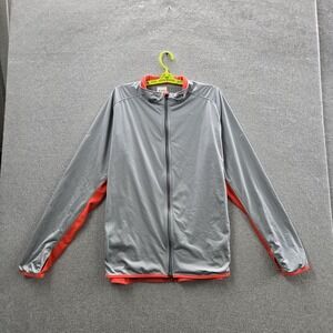 Nike Men Jacket XL Gray Colorblock Track Dri-Fit Activewear Zipper Logo